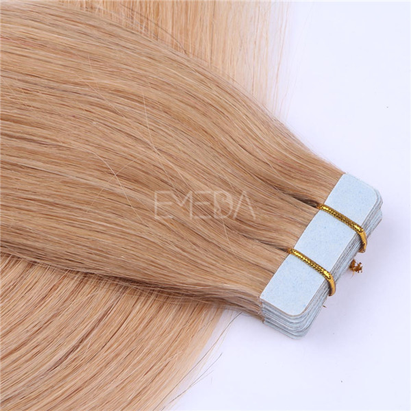 Tape in hair extensions double drawn human hair  Light brown 100 Brazilian hair YL132